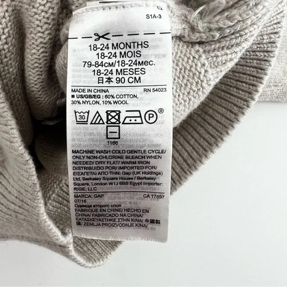 Baby Gap Sweater‎ 18-24M Gray Blue Spooky Crewneck Wool Halloween